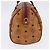 Borsa Boston MCM Logogram Vicetos in pelle PVC marrone e oro Auth gh902 D'oro - vista 4