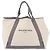 BALENCIAGA Navy Cabas M Hand Bag Canvas Leather White Silver 339936 Auth 152050 Silvery - view 13