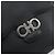 Borsa a Spalla Gancini in Pelle Nera e Argento Autentica Salvatore Ferragamo BA8229 Nero - vista 14
