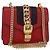 GUCCI Borsa a Spalla Sylvie Sherry Line in Pelle Rossa e Oro 431666 Auth ar13813 Rosso D'oro