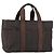 Hermès HERMES Akapu Luco MM Borsa a Mano Nylon Marrone Scuro Auth ar13784
