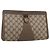 GUCCI GG Supreme Borsa Clutch Sherry Line PVC Rosso Beige 89 01 033 Auth 154671