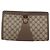 GUCCI GG Supreme Borsa Clutch Sherry Line PVC Rosso Beige 89 01 033 Auth 154671 - vista 2