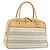 Borsa a mano BURBERRY in tela e pelle bianca e argento Auth bs30764 Bianco