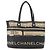 CHANEL Borsa Tote Central Station PVC Tela Nera Argento CC Auth 152594 Nero - vista 13
