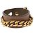 Bracciale in pelle beige FENDI Auth kk598 - vista 3