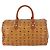 Borsa Boston MCM Logogram Vicetos in pelle PVC marrone e oro Auth 154457 D'oro - vista 3