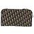 Borsa a Spalla in Tela Trotter Christian Dior Blu Navy Oro Auth 146109 D'oro - vista 3