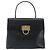 Borsa a mano Gancini in pelle nera e oro Salvatore Ferragamo Auth 155657 Nero D'oro - vista 2