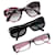 Gafas de sol CHANEL COCO de plástico 3Set Negro CC Auth bs29544