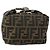 Borsa a mano in tela Zucca FENDI Nera Marrone Auth 153070 Nero