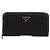 PRADA Cartera Larga de Cuero Nylon Negro Oro 1ML506 Auth am10026V Dorado - vista 13