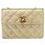 CHANEL Mini Matelassé Borsa a Spalla con Catena in Pelle di Agnello Oro CC Auth 152962 D'oro - vista 13
