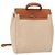 Hermès HERMES Herbag Tower Ash A Dos PM Zaino Canvas Beige Argento Auth 150848