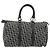 Borsa Boston Mini in Tela Trotter Christian Dior Nera Argento Auth 152631 Nero - vista 2