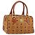 Borsa MCM Logogram Vicetos in pelle PVC marrone e oro Auth gh1221 D'oro