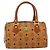 Borsa MCM Logogram Vicetos in pelle PVC marrone e oro Auth gh1221 D'oro - vista 13