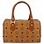 Borsa MCM Logogram Vicetos in pelle PVC marrone e oro Auth gh1221 D'oro - vista 2
