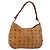 Sac à épaule MCM Logogram Vicetos en cuir PVC marron et or Auth BA7031 Doré