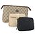 Pochette GUCCI GG Canvas Supreme 3 Set Rosa Nero Beige Auth bs30861