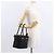 Céline Borsa a mano CELINE Circle in nylon e pelle nera dorata Auth 153316 Nero D'oro - vista 22