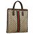 Borsa tote Gucci GG Supreme Web Sherry Line in PVC beige e oro 010 378 Auth 154418 D'oro