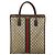 Borsa tote Gucci GG Supreme Web Sherry Line in PVC beige e oro 010 378 Auth 154418 D'oro - vista 13