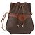 Céline CELINE Macadam Canvas Schultertasche aus PVC-Leder Braun Gold Auth 153471 Golden