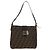 Borsa a spalla Mamma Baguette in tela Zucca FENDI nera e marrone Auth 153620SAV Nero
