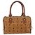 Borsa MCM Logogram Vicetos in pelle PVC marrone e oro Auth BA8640 D'oro - vista 2