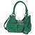 PRADA Bolsa Moon Bag de Cuero 2 en 1 Verde Plata Auth 152696SAM