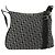 Bolso de Hombro de Lona Trotter Christian Dior Negro Plata Auth ti3506