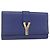 Saint Laurent Borsa Clutch Y line in pelle blu e oro Auth 157266V D'oro