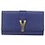 Saint Laurent Borsa Clutch Y line in pelle blu e oro Auth 157266V D'oro - vista 13