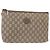 GUCCI GG Plus Supreme Clutch Bag PVC Beige Oro Auth bs31127 D'oro
