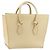 Borsa Tote CÉLINE TIE in pelle beige dorato Auth bs31025 D'oro