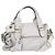 Chloé Chloe Schultertasche Leder 2-in-1 Weiß Silber Authentisch ka340