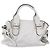 Chloé Chloe Schultertasche Leder 2-in-1 Weiß Silber Authentisch ka340 - Ansicht 2