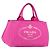 PRADA Canapa MM Borsa a Mano in Tela Rosa Oro Auth yk19772 D'oro