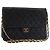 Borsa a Spalla CHANEL in Pelle di Agnello Nera Oro CC Auth 143810 Nero D'oro