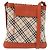 Burberry Borsa a spalla Nova Check in tela e pelle beige arancione argento autentica ti3467