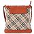 Burberry Borsa a spalla Nova Check in tela e pelle beige arancione argento autentica ti3467 - vista 13
