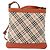 Burberry Borsa a spalla Nova Check in tela e pelle beige arancione argento autentica ti3467 - vista 2