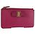 Portafoglio Compatto Salvatore Ferragamo Vala in Pelle Viola Oro Auth SW1752V
