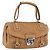 Borsa a mano Gancini in pelle marrone argento Auth 157129V di Salvatore Ferragamo