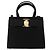 Salvatore Ferragamo Vala Hand Bag Suede 2way Black Gold Auth 156942 Golden - view 13