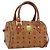 Borsa MCM Logogram Vicetos in pelle PVC 2 in 1 marrone oro Auth BA8199 D'oro