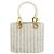 Borsa a mano Gancini in rattan bianco e oro Auth BA8212 di Salvatore Ferragamo D'oro - vista 13
