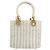 Borsa a mano Gancini in rattan bianco e oro Auth BA8212 di Salvatore Ferragamo D'oro - vista 2