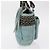 LOEWE Borsa a Mano Anagram in Pelle Scamosciata Blu Turchese Argento Autentica 156184 - vista 4